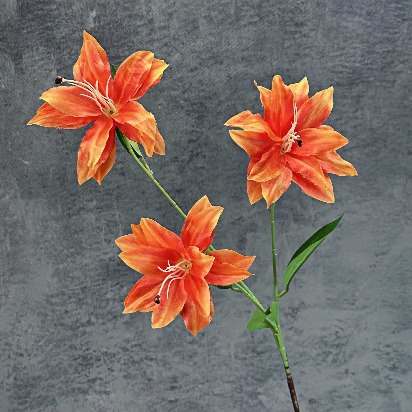 Impresión de flores de simulación 3 cabezas lirios decoración del hogar decoración de bodas decoración de flores falsas al por mayor