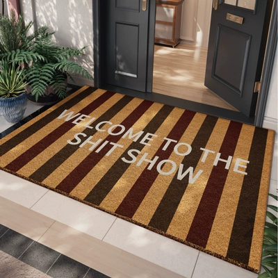 Avtomobil döşəmə paspasları | Entrance, Cross-Border Best-Selling Floor - striped-welcome-imitation-coconut-palm-floor-mat-3050cm-imitation-coconut-palm