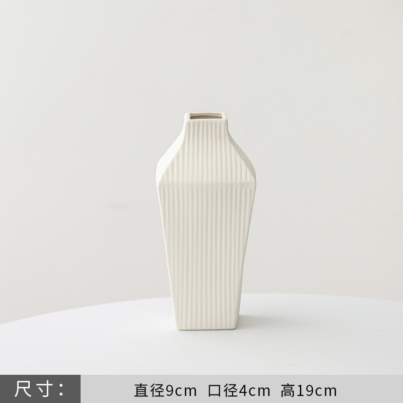 ヨーロッパのバラのフラワーアレンジメント花瓶白シンプルなセラミック花器リビングルームテーブルドライフラワー水耕装飾装飾品|undefined