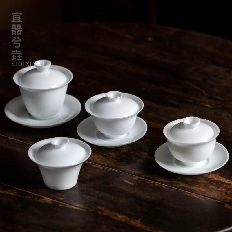 Ceramic tea cup white jade, tea set, DIY, ice imitation