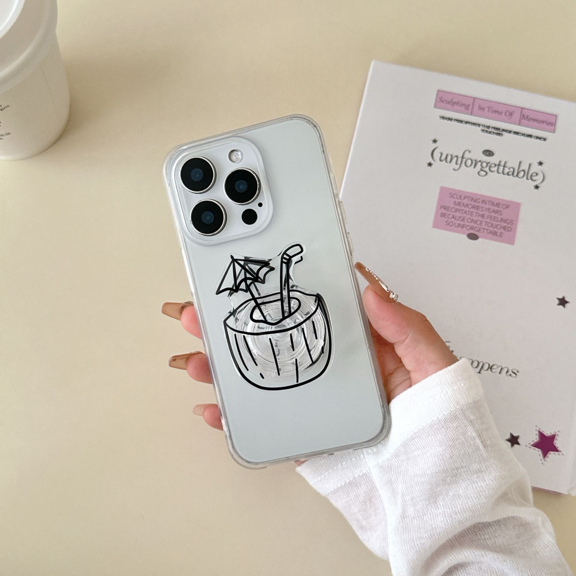 Simple verano pequeño y fresco para iPhone16 funda para teléfono móvil 15ProMax Coconut 14Pro femenino 13 nuevo 16PM