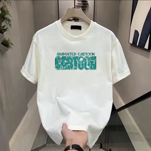 Men's Summer Short Sleeve T-Shirt Printed Slim Fit Half-Sleeve Casual Round Neck Streetwear Brand Casual T-Shirt