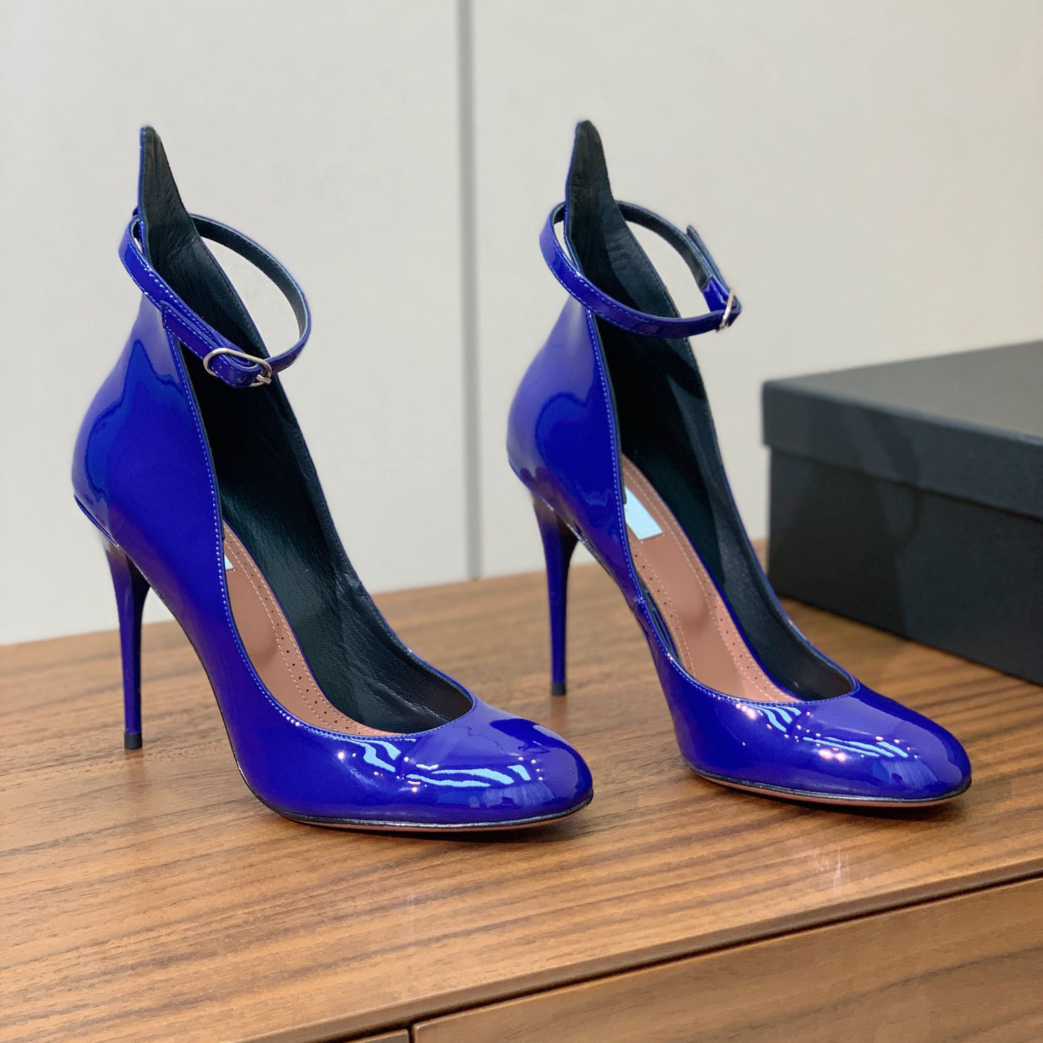 elegant high heels made of patent leather