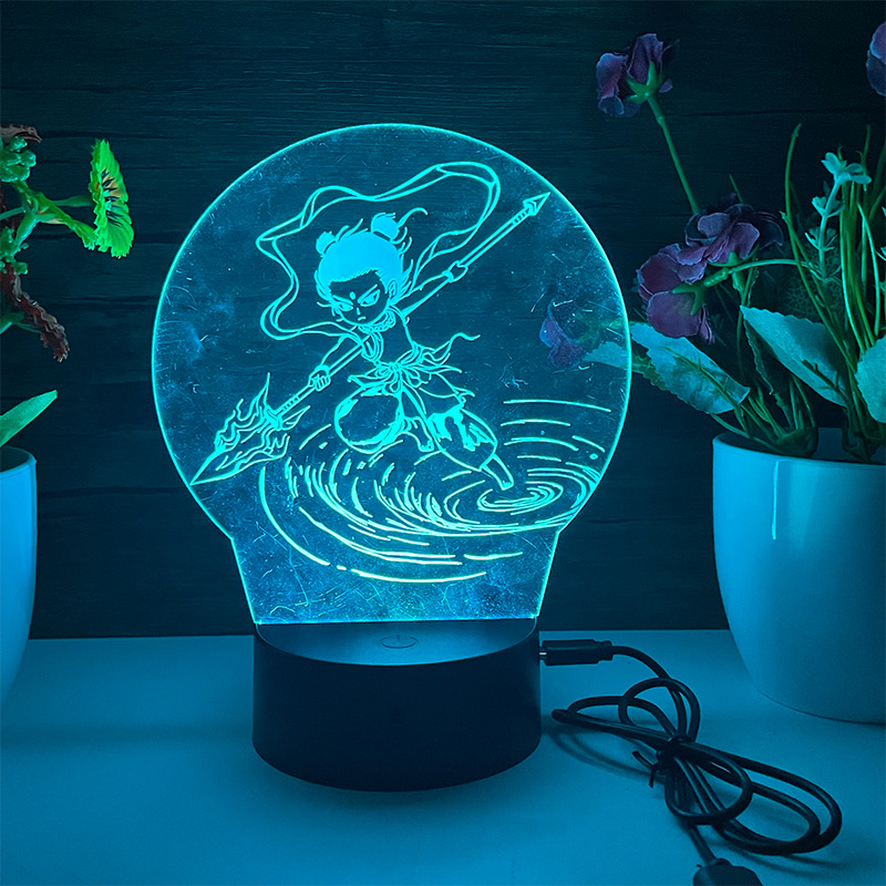 Regalo de dibujos animados creativo base redonda dinosaurio LED Navidad creativa luz nocturna 3D luz estéreo luz LED pequeña lámpara de mesa