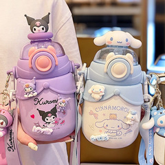 公仔大肚吸管保溫杯可愛便攜庫洛米大容量兒童男女生卡通新款水杯