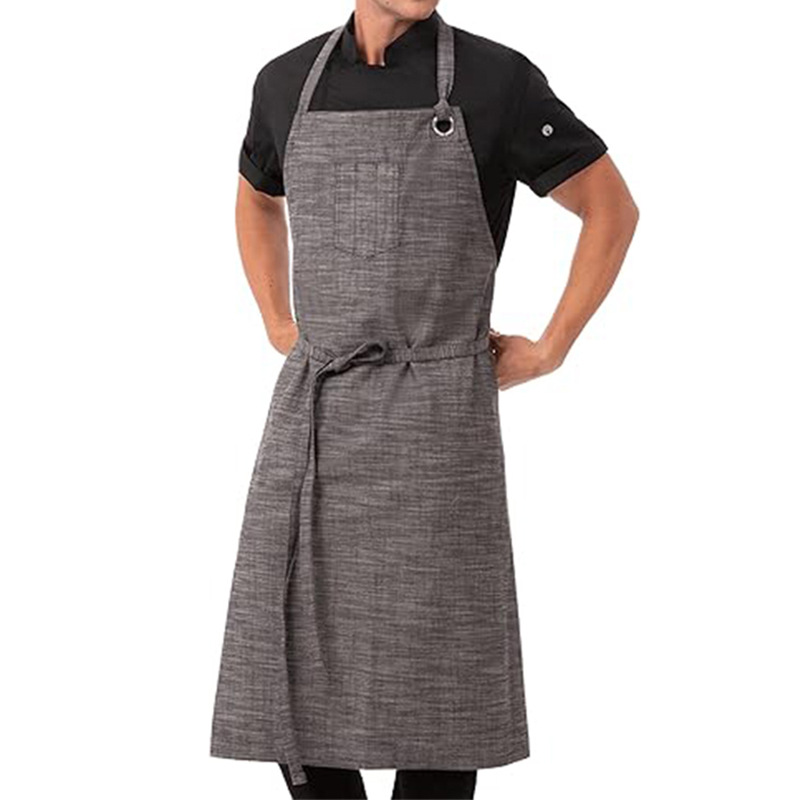 Algodón y lino de Amazon transfronterizo delantal hotel catering hombres y mujeres ropa de trabajo blusa cocina casera chef delantal al por mayor