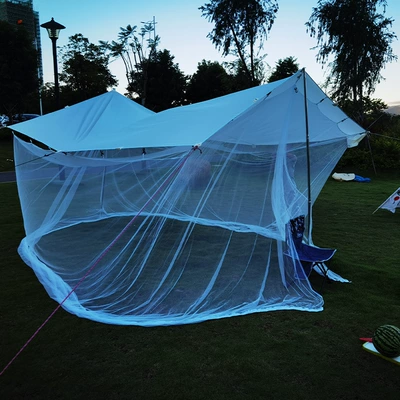 Canopy camping awning sunscreen cloth camping outdoor mosquito net thin lightweight portable 3 m * 5 m Wholesale (Çadırlar) - white-5-8-people