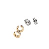 Zirconium, earrings, ear clips stainless steel, 750 sample gold