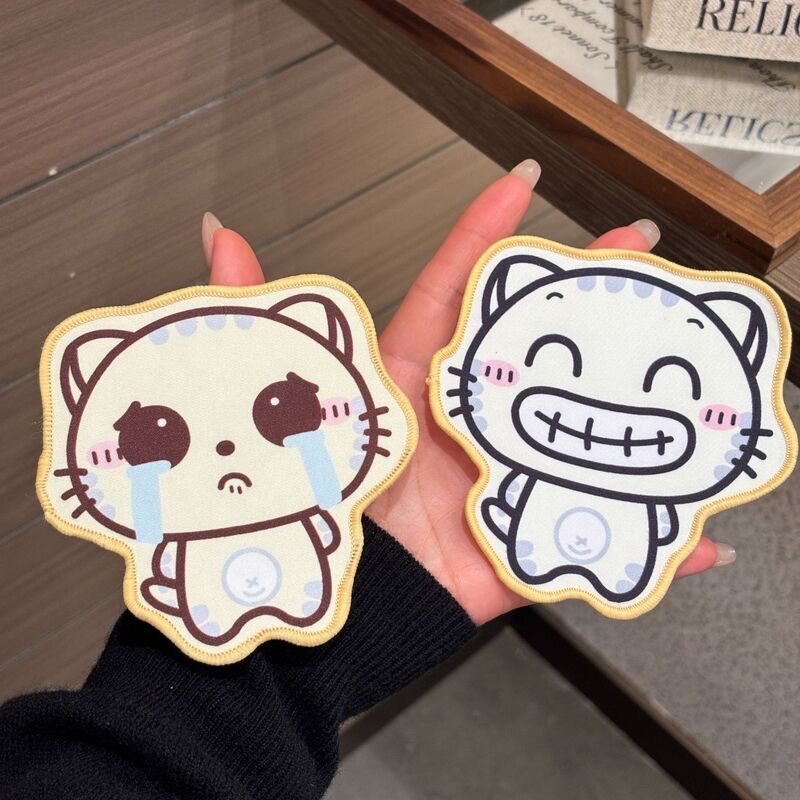 Cc Cat Vintage Style Smiling Cat Bangs Sticker Cute Girl Marshmallow Cat Hair Sticker Magic Sticker Seamless Hair Accessory