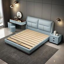 床意式轻奢床现代简约双人床储物主卧大床婚床静音木皮床