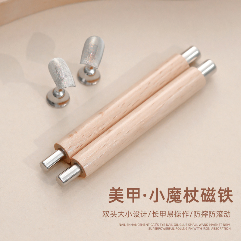 Nail magnet small wand double-headed strong cylindrical cat's eye magnetic stick wide cat's eye anti-fall log magnet wholesale