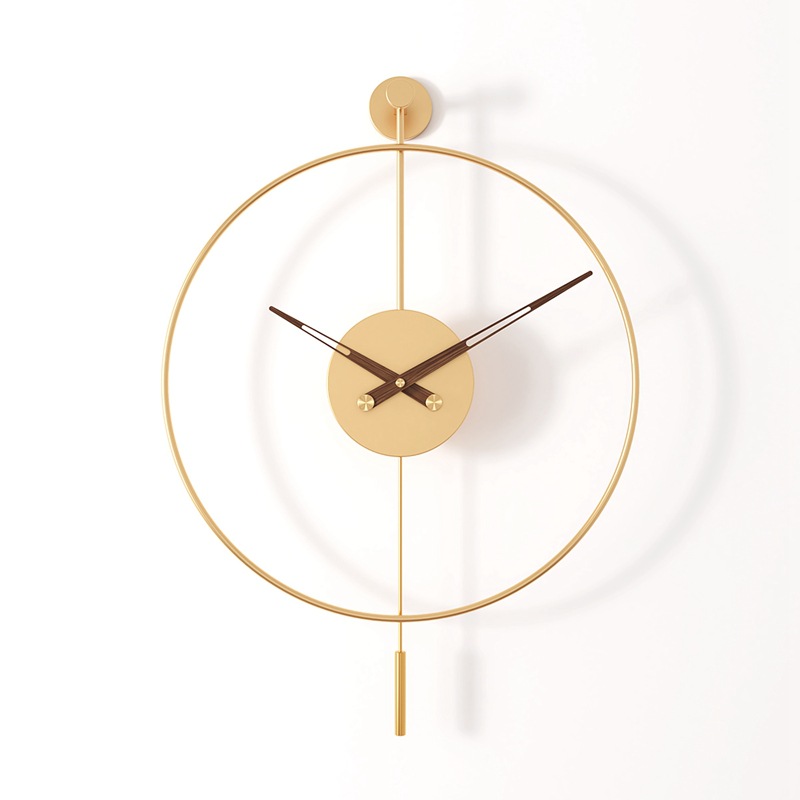 Amazon simple reloj de pared sala de estar de estilo europeo reloj swing martillo redondo creativo reloj decorativo Reloj de pared transfronterizo al por mayor