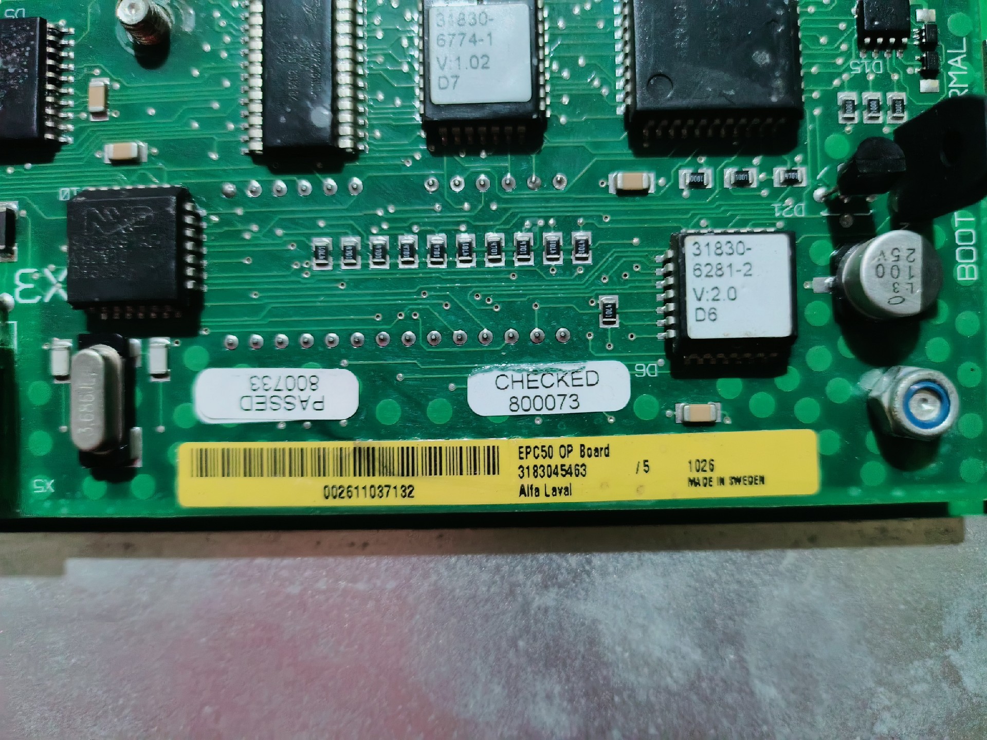 正品ALFA LAVAL阿法拉伐作面板 EPC50全新未使用过