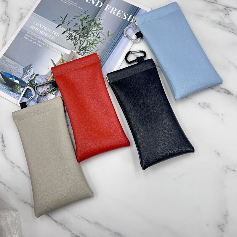 Glasses bag storage portable bag soft bag sunglasses portable bag pressure-resistant automatic closed hanging bag glasses bag