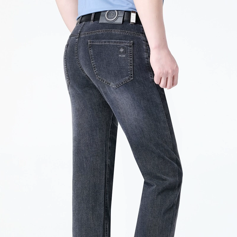 Summer thin trousers, jeans, loose straight fit, plus size