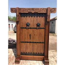 老榆木仿古大门中式庭院实木平开门别墅进户门民宿茶楼老式木门