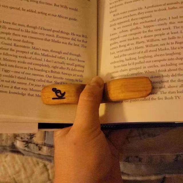 Wooden Bird Bookmark - Brown
