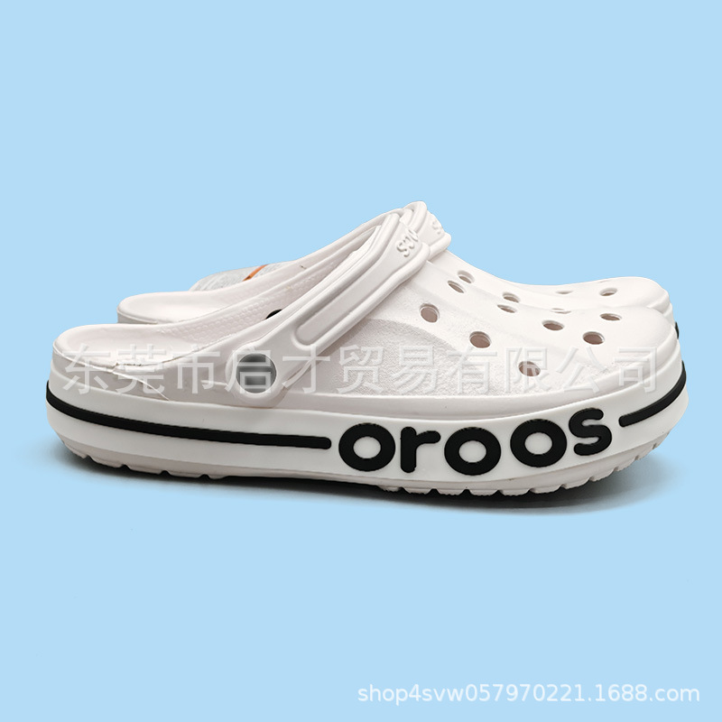 Cross Big Baye Caroban Hole Shoes for Men and Women Couple Beach Shoes Summer Toe-Toe Sandals 205089