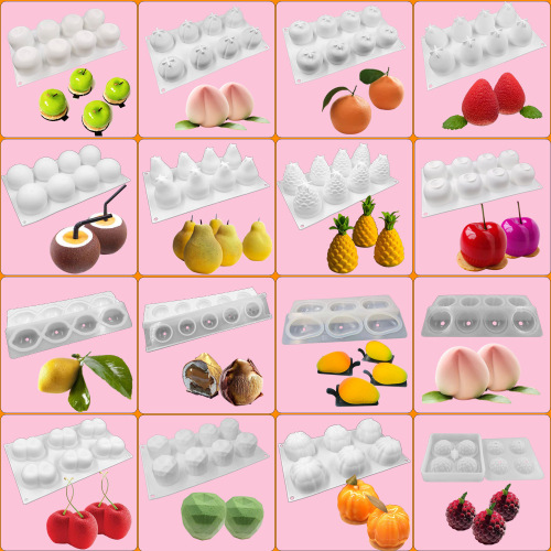 Amazon Fruit Mousse Silicone Cake Mold DIY Baked Fruit Shape French Chiffon Dessert Mold Foreign Trade