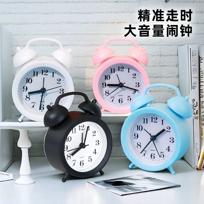 Student Children's Alarm Clock Dormitory Wake-Up Artifact Cartoon Cute Alarm Clock New Small Clock Powerful Simple Nostalgic Clock
