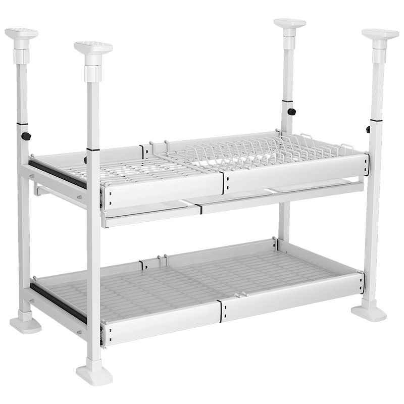 Gabinete de cocina plato estante de almacenamiento incorporado en el cajón estante del tazón en capas push pull canasta de almacenamiento