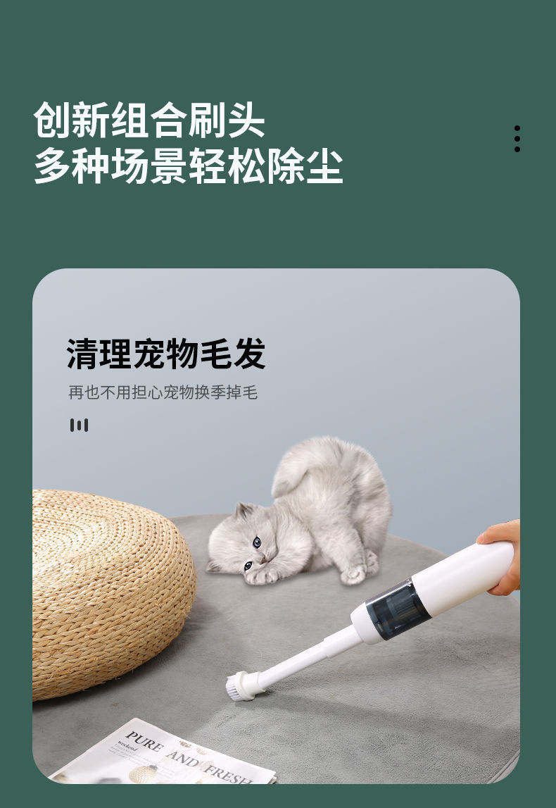 Car Home Dual-purpose Vacuum Cleaner Wireless Charging Car High Power Super Suction Car Indoor Mini Small
