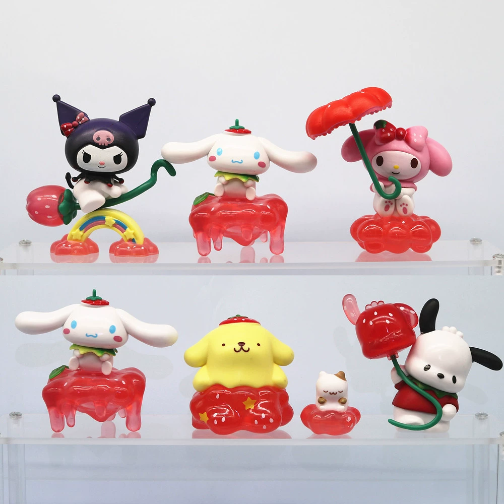 Sanrio, клубника, милый минифигурка, кукла, капсульная игрушка