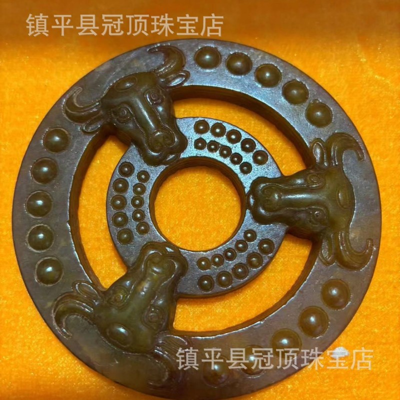 批发高古玉老玉岫玉高仿古董仿古玉器明清战汉岫玉做旧玉佩挂件|undefined