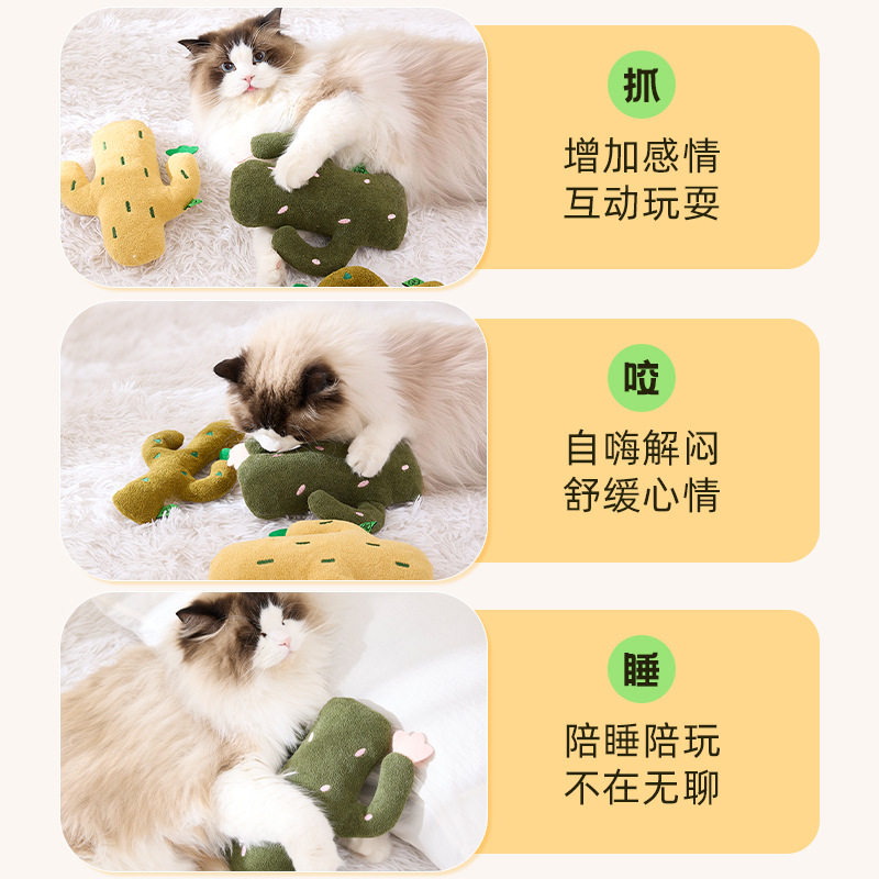 Cactus juguetes para gatos más menta gatera papel de sonido juguetes de peluche muñeca menta gatera acompañante juguetes para gatos transfronterizos