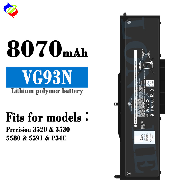 Suitable for Dell Vg93N Notebook Battery Precision 3520/3530/5580/5591/P34E