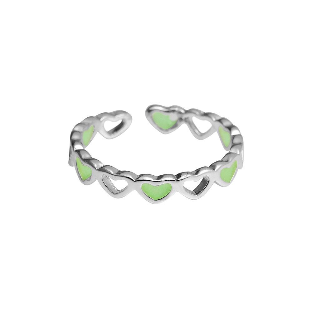fashion luminous heart hollow ring wholesale Nihaojewelry