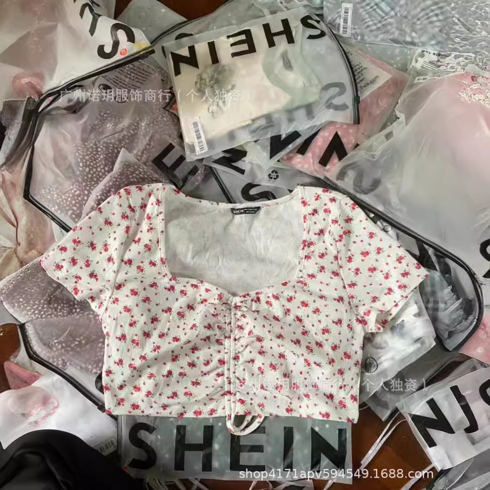 Sudeste asiático shein comercio exterior ropa de mujer miscelánea camiseta chaleco trajes de cola transfronterizos europeas y estadounidenses al por mayor a bajo precio