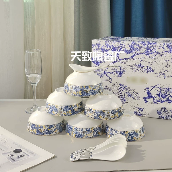 Dijia-Hydrangea-six bowls and six spoons-gift box