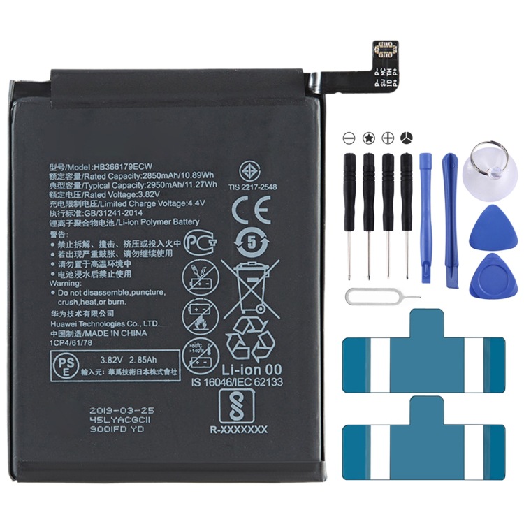 Para Huawei Nova 2 Batería de polímero de iones de litio 2950mAh HB366179EC