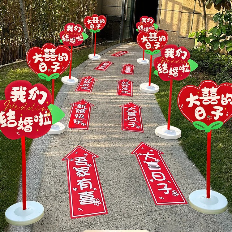 結婚式のガイドサイン kt ボード装飾田舎の結婚式の路肩結婚式の部屋のレイアウト結婚式用品|undefined