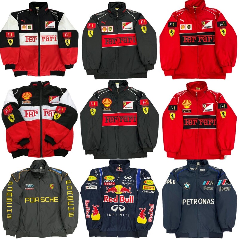 F1 Embroidered Jacket American Racing Jacket Motorcycle Jacket "Lightweight" Casual Loose Fit Motorcycle Riding Jacket F1 Embroidered Jacket American Racing Jacket Motorcycle Jacket "Lightweight" Casual Loose Fit Motorcycle Riding Jacket