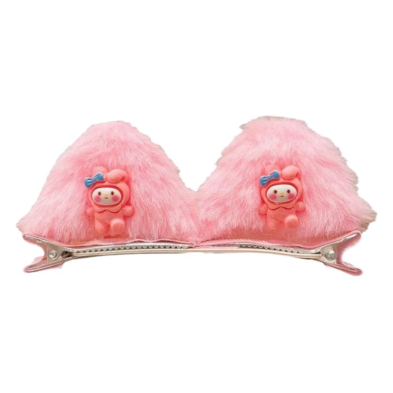 Horquilla de felpa para niños para niñas lindo clip de oreja de gato tridimensional horquilla de bebé niña flequillo lateral clip accesorios para el cabello