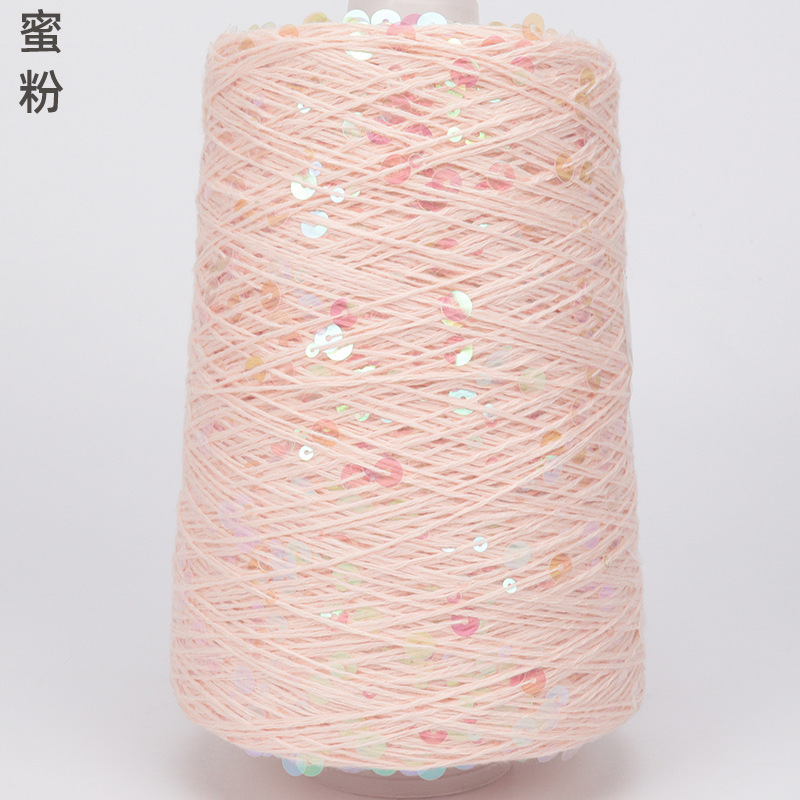 Silk Yue / mano DIY hilo de algodón multicolor brillante 3mm + 6mm sequilla 250 gramos de hilo de aguja de ganchillo
