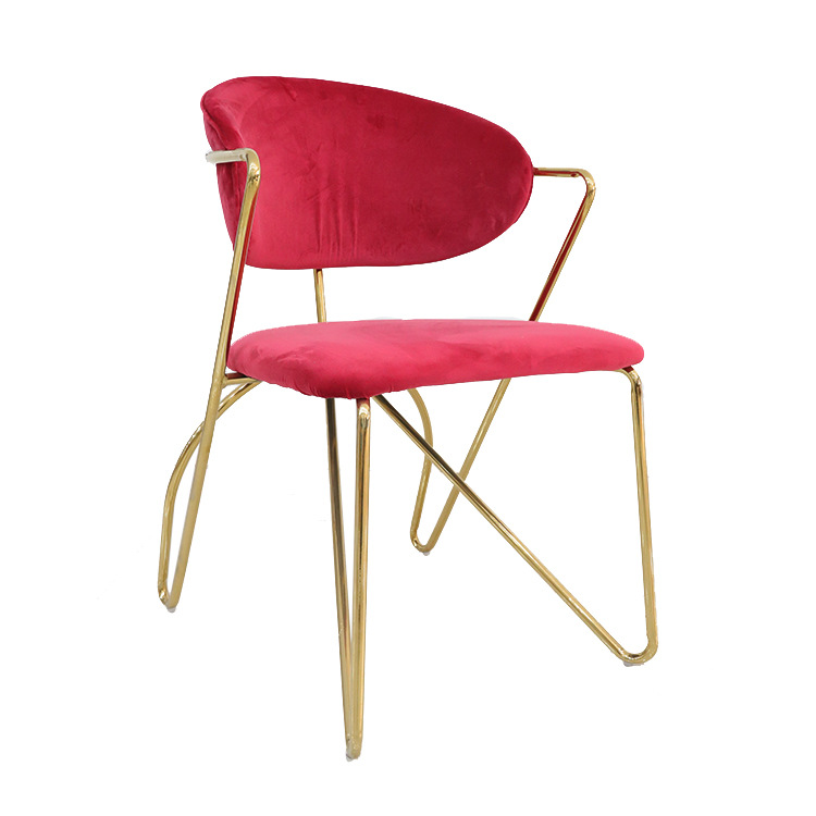 Silla de comedor de exportación personalizada italiana moderna simple sillón de hierro forjado silla de respaldo de lujo