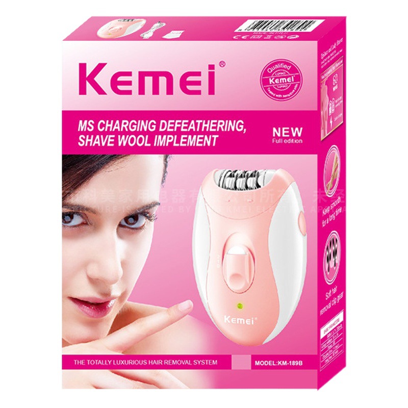 Kemei removedor de pelo KM-189B máquina de depilación eléctrica impermeable privado trimmer pequeño portátil USB máquina de afeitar image 1