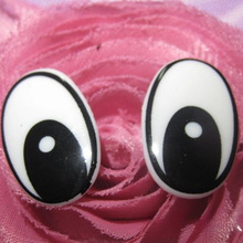 塑料卡通眼睛 黑白椭圆螺丝眼睛 3个规格 DIY配件