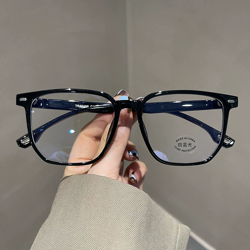 Новые очки Qian Ai TR box anti-blue light Personalized frame myopia eye rack INS rivetin Yanping mirror