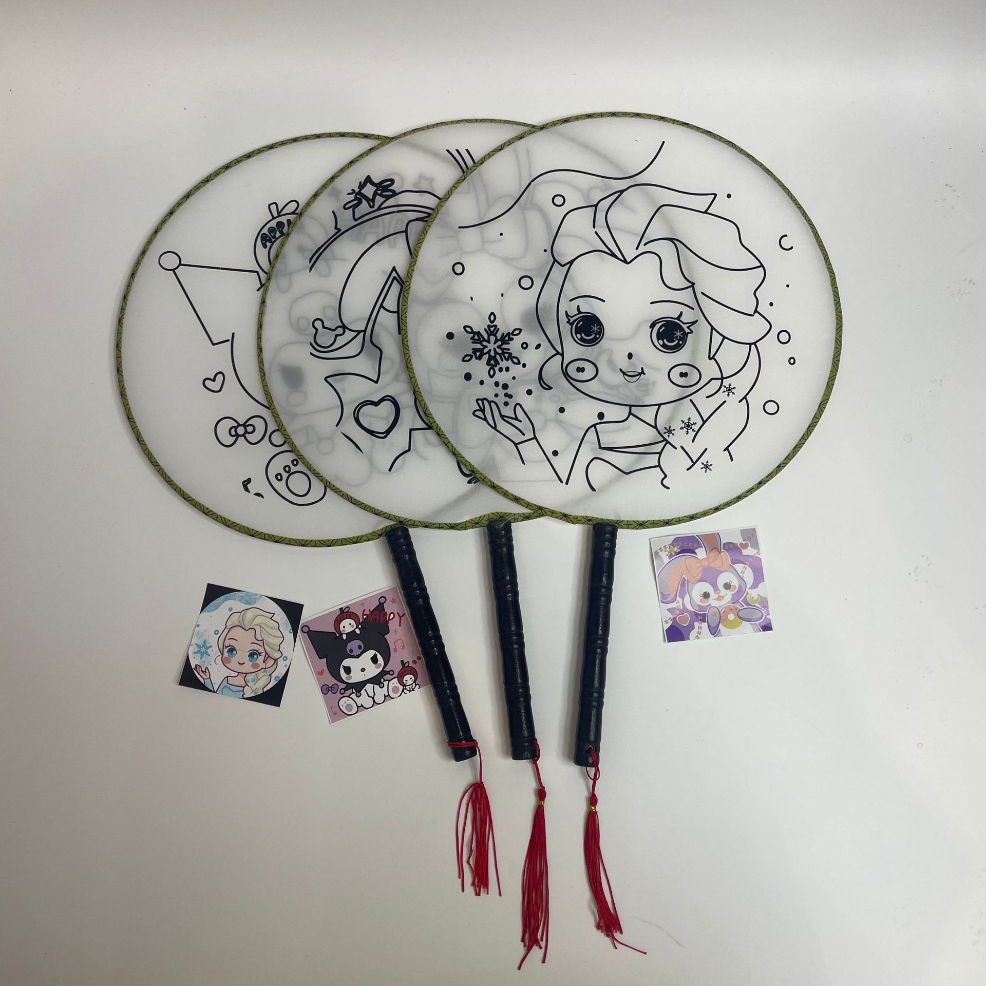 Pintura DE LOS NIÑOS DIY ventilador sanliou nueva figura hecha a mano pintura material de producción paquete Parque puesto pintura Palacio ventilador