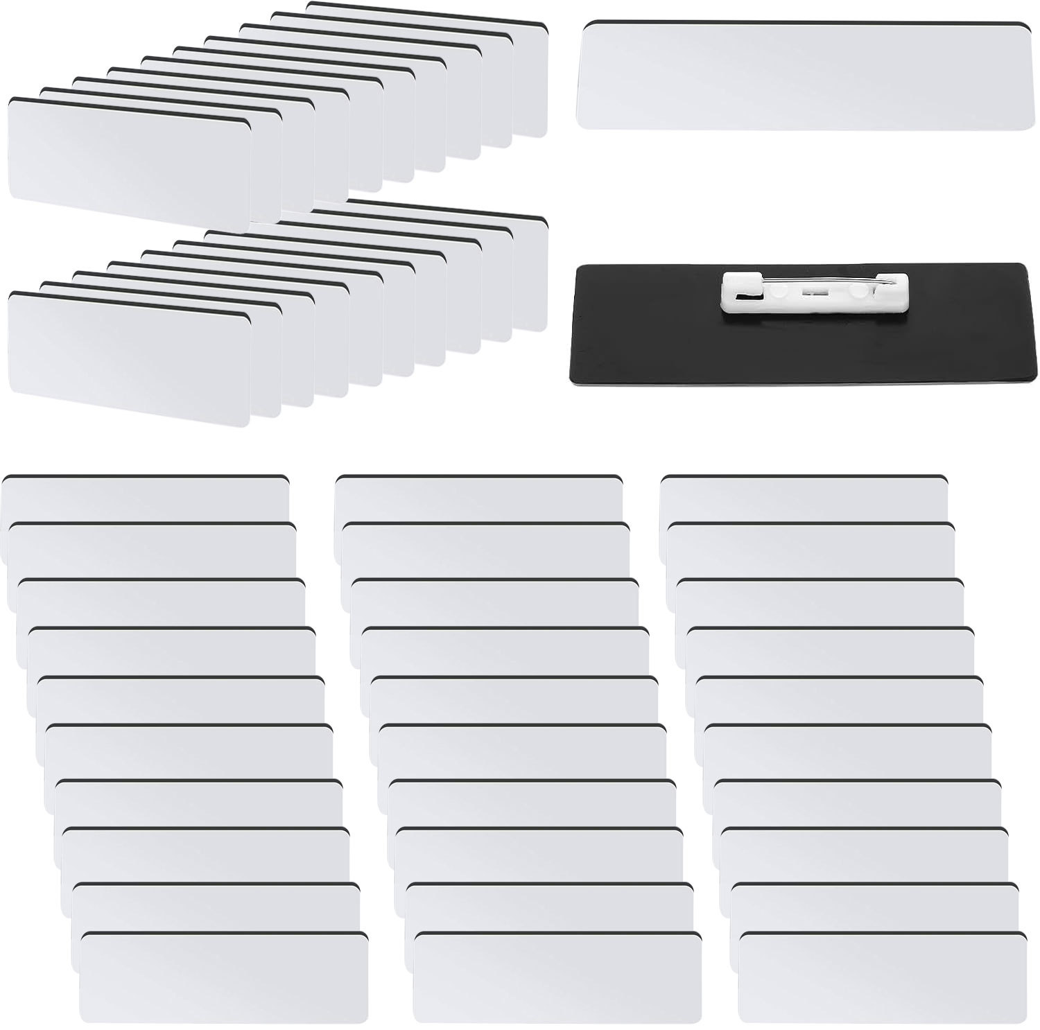 PVC plastic uniform white name tag, transparent heat transfer label, sublimated name blank badge