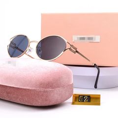2025 新超軽量サングラスオーバルフレーム miu サングラス 52Y パーソナライズされたレトロなメガネプレート高価値