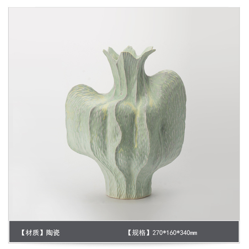中世スタイルのセラミックフラワー花瓶装飾アートB&Bモデルルームゲストテーブルハイエンドフラワーアレンジメント装飾|undefined