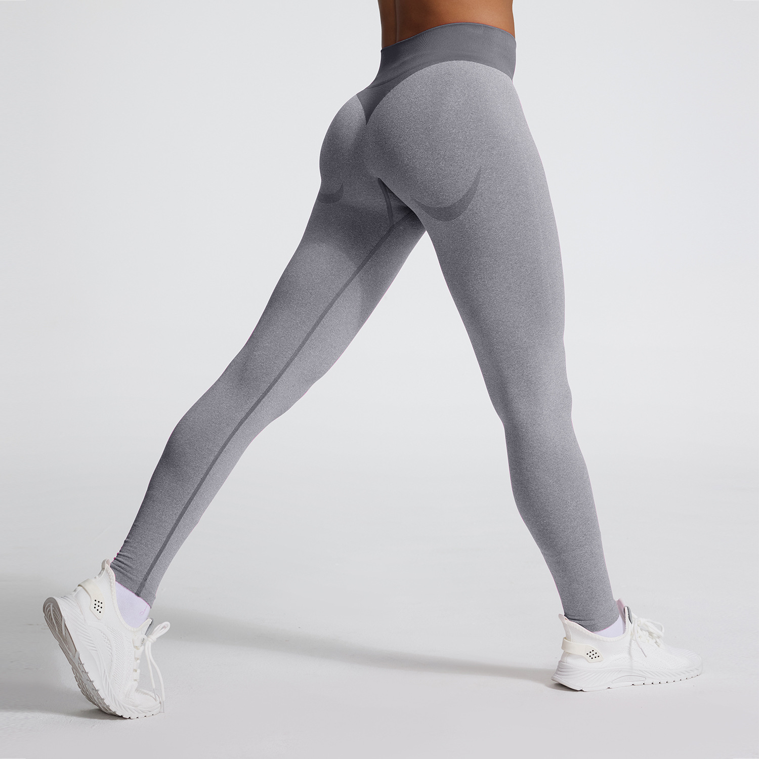 Transfronterizo sin costuras de alta elasticidad pantalon de elevación de caderas miel de pecado pantalon de ejercicio deportivo para mujeres pantalones de yoga secos rápidos