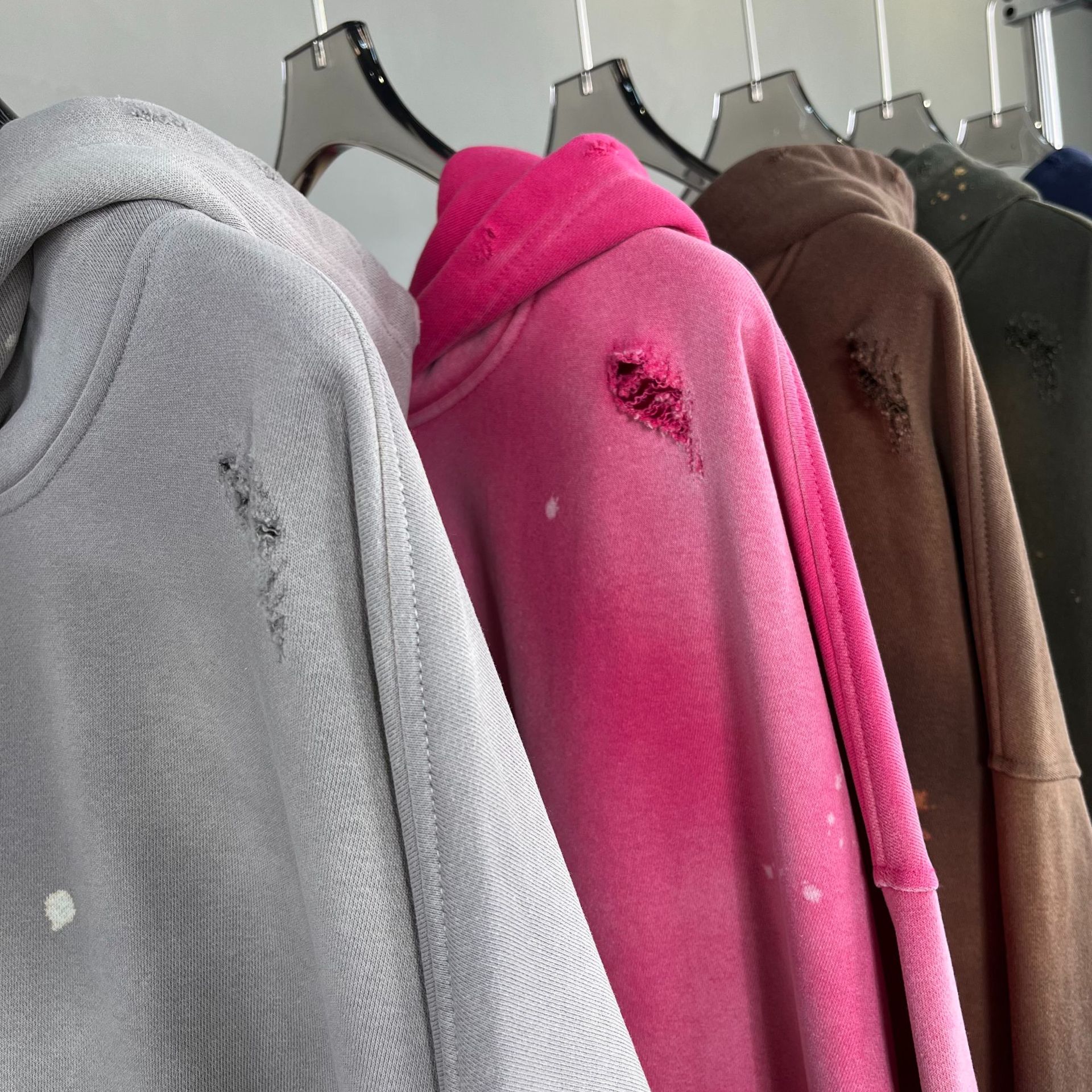 Vintage Gradient Kapuzenjacke Für Herren Im Distressed Street Style_voghion.com