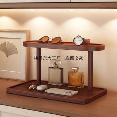 实木玄关收纳架钥匙眼镜摆放台面桌上置物架中式古风摆件装饰架子