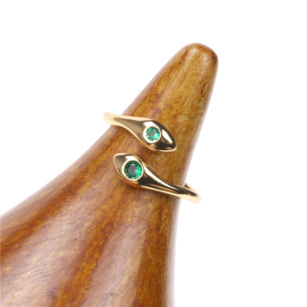 Nihaojewelry Fashion Double-headed Snake Copper Adjustable Ring Wholesale Jewelry display picture 6
